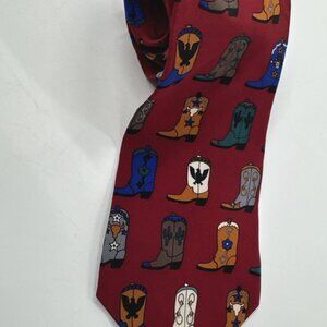 Vintage Hopalong Vicky Davis Fancy Boots Silk Necktie USA Made Neck Tie